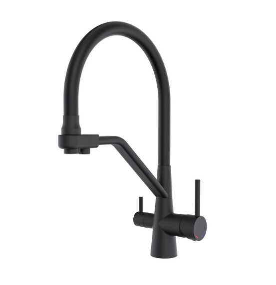 Змішувач для кухні Аквародос Bolonia із підключенням до фільтру чорний матовий АР000084838