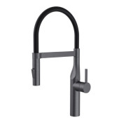 Смеситель для кухни Аквародос Palma однорычажный с выдвижной лейкой gun metal АР000110525