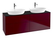 Тумба під раковину Villeroy & Boch Finion 160х50,1 см МДФ півонія матовий лак/скло чорне матове F84200HB