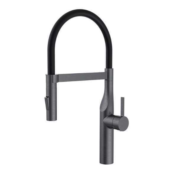 Змішувач для кухні Аквародос Palma одноважільний з висувною лійкою gun metal АР000110525
