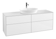 Тумба под раковину Villeroy & Boch Finion 160х50,1 см МДФ глянцевый белый лак/стекло белое матовое F85100GF