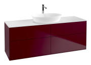 Тумба под раковину Villeroy & Boch Finion 160х50,1 см с подсветкой МДФ пион матовый лак/стекло белое матовое G85100HB