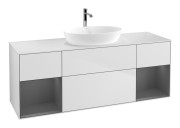 Тумба под раковину Villeroy & Boch Finion 160х50,1 см с подсветкой МДФ белый матовый лак/стекло белое матовое F861GKMT