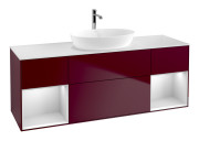 Тумба под раковину Villeroy & Boch Finion 160х50,1 см с подсветкой МДФ пион матовый лак/стекло белое матовое F861MTHB