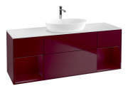 Тумба под раковину Villeroy & Boch Finion 160х50,1 см с подсветкой МДФ пион матовый лак/стекло белое матовое F861HBHB