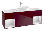 Тумба под раковину Villeroy & Boch Finion 160х50,1 см с подсветкой МДФ пион матовый лак/стекло белое матовое F861MTHB