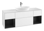 Тумба під раковину Villeroy & Boch Finion 160х50,1 см з підсвіткою МДФ білий глянцевий лак/скло біле матове F861PDGF