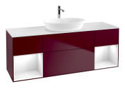 	Тумба под раковину Villeroy & Boch Finion 160х50,1 см с подсветкой МДФ пион матовый лак/стекло белое матовое F861GFHB