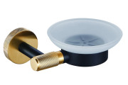 Мыльница для ванной Аквародос Лоренцо 9222 с держателем черный/золото АР000113375