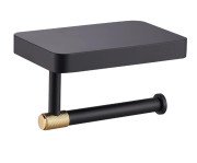 Тримач для туалетного паперу Аквародос Лоренцо 9226 із підставкою для мобільного телефону чорний АР000113378