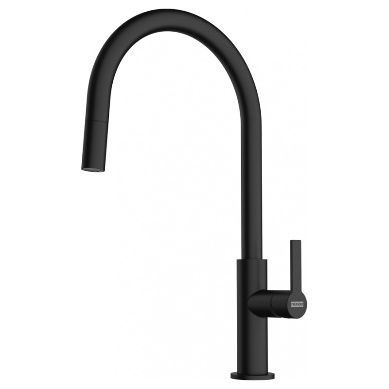 Смеситель для кухни Franke Maris Slim J вытяжной излив черный матовый 115.0728.389