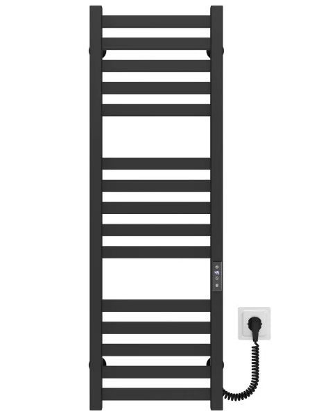Электрический полотенцесушитель Deffi Magnus П15 200х1000 правое подключение JD04 черный A.MA.100.20.15.E.B.R.2