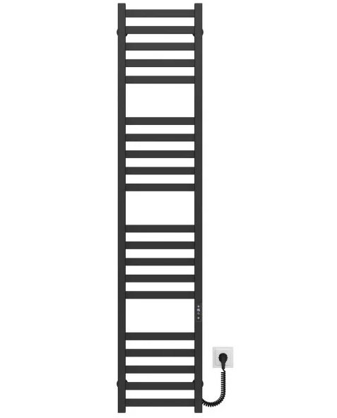 Электрический полотенцесушитель Deffi Magnus П20 200х1600 правое подключение JD04 черный A.MA.160.20.20.E.B.R.2