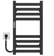 Электрический полотенцесушитель Deffi Magnus П8 300х600 левое подключение JD04 черный A.MA.60.30.8.E.B.L.2