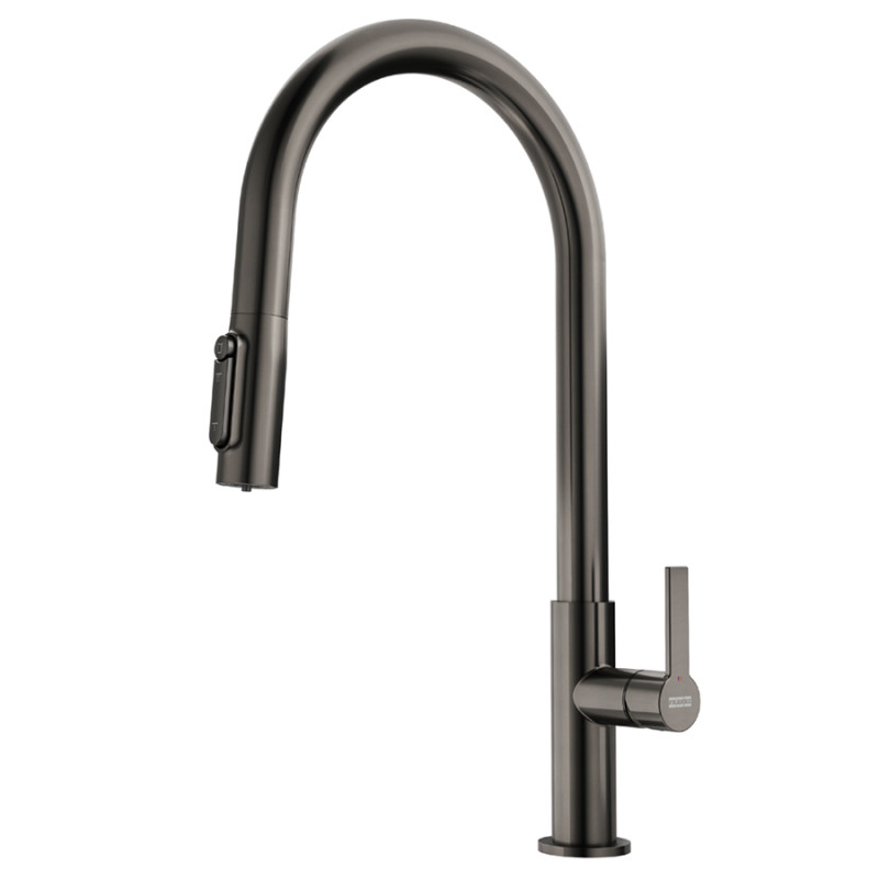 Смеситель для кухни Franke Maris Slim J Pull Down выдвижной излив PVD антрацит 120.0736.603