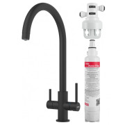 Смеситель для кухни Franke Lina Clear Water с фильтром черный матовый 160.0702.681