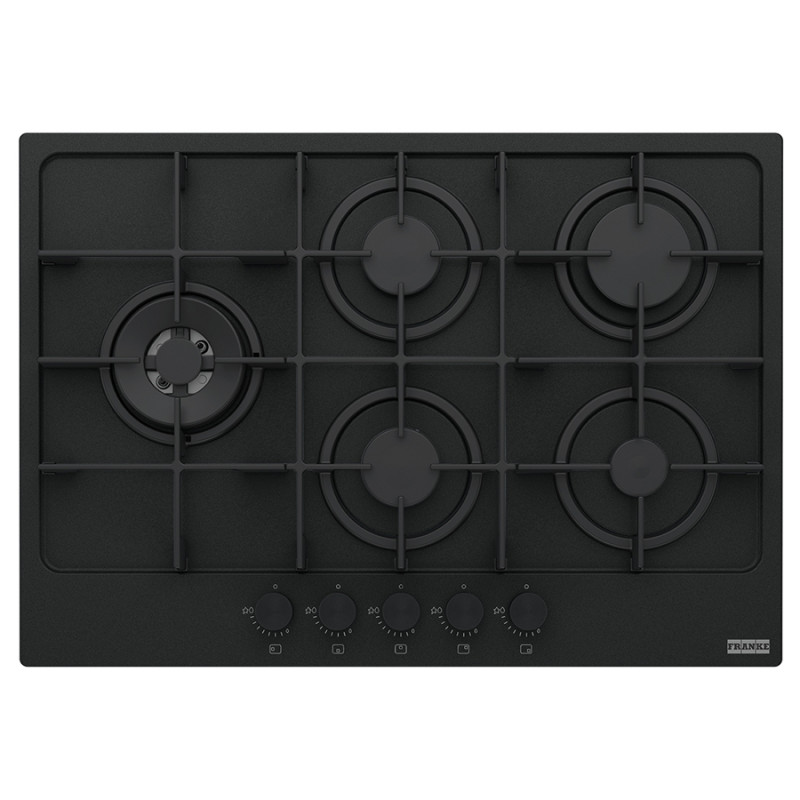 Газовая варочная поверхность Franke Maris FHMA 755 4G DCL MB C фрагранит черный матовый 106.0670.114