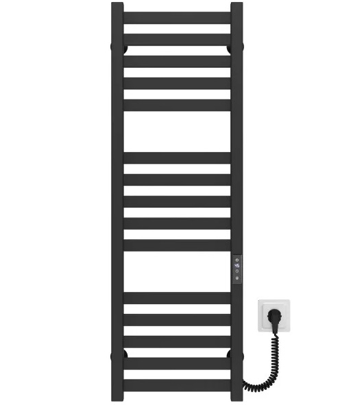 Электрический полотенцесушитель Deffi Magnus П15 400х1000 правое подключение JD04 черный A.MA.100.40.15.E.B.R.2