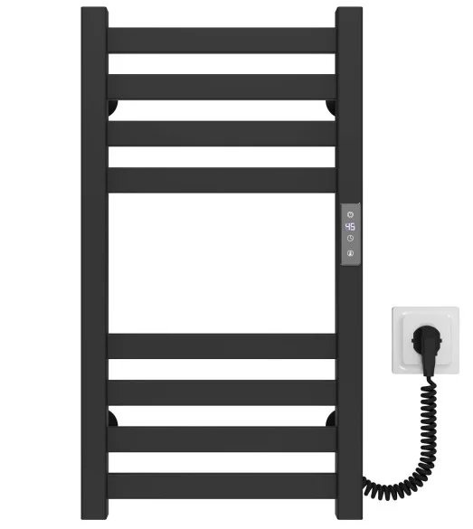 Электрический полотенцесушитель Deffi Magnus П8 400х600 правое подключение JD04 черный A.MA.60.40.8.E.B.R.2