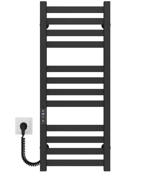 Електрична сушарка для рушників Deffi Magnus П12 400х800 ліве підключення JD04 чорний A.MA.80.40.12.E.B.L.2