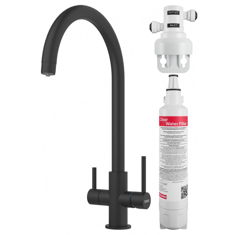 Смеситель для кухни Franke Lina Clear Water с фильтром черный матовый 160.0702.681