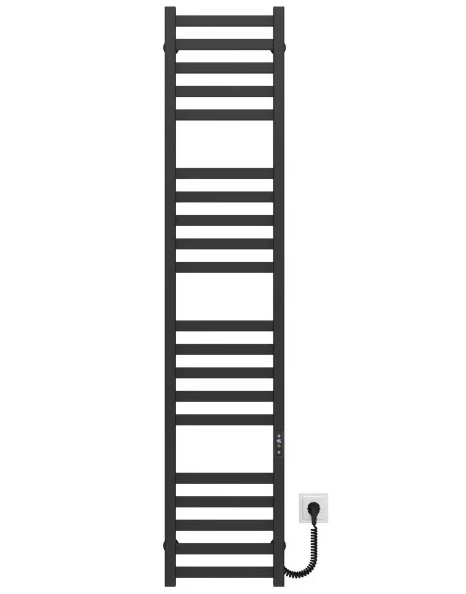 Электрический полотенцесушитель Deffi Magnus П20 400х1600 правое подключение JD04 черный A.MA.160.40.20.E.B.R.2