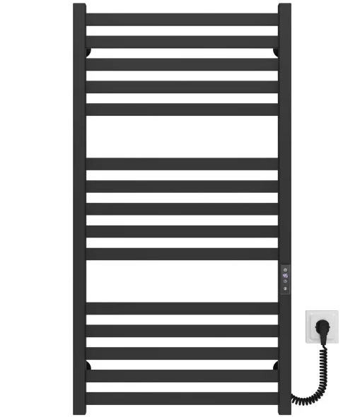 Электрический полотенцесушитель Deffi Magnus П15 500х1000 правое подключение JD04 черный A.MA.100.50.15.E.B.R.2