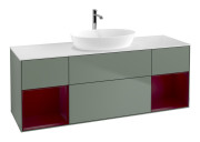 Тумба под раковину Villeroy & Boch Finion 160х50,1 см с подсветкой МДФ оливковый матовый лак/стекло белое матовое F861HBGM