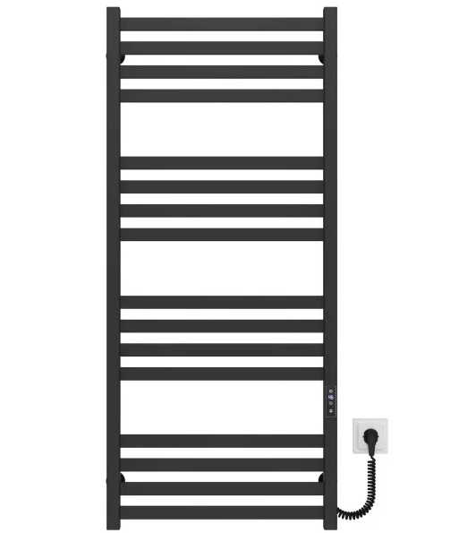 Електрична сушарка для рушників Deffi Magnus П16 500х1200 праве підключення JD04 чорний A.MA.120.50.16.E.B.R.2