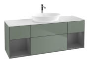 Тумба под раковину Villeroy & Boch Finion 160х50,1 см с подсветкой МДФ оливковый матовый лак/стекло белое матовое F861GKGM