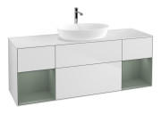 Тумба під раковину Villeroy & Boch Finion 160х50,1 см із підсвічуванням МДФ білий матовий лак/скло біле матове F861GMMT