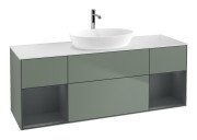 Тумба под раковину Villeroy & Boch Finion 160х50,1 см с подсветкой МДФ оливковый матовый лак/стекло белое матовое F861HGGM