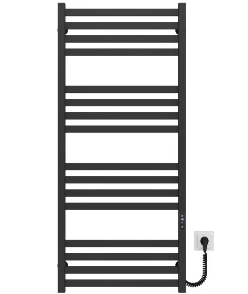 Електрична сушарка для рушників Deffi Magnus П16 600х1200 праве підключення JD04 чорний A.MA.120.60.16.E.B.R.2
