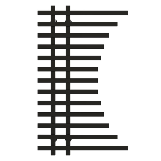 Полотенцесушитель водяной Deffi Gratsiya П13 600х1000 нижнее подключение черный A.GR.100.60.13.B.A