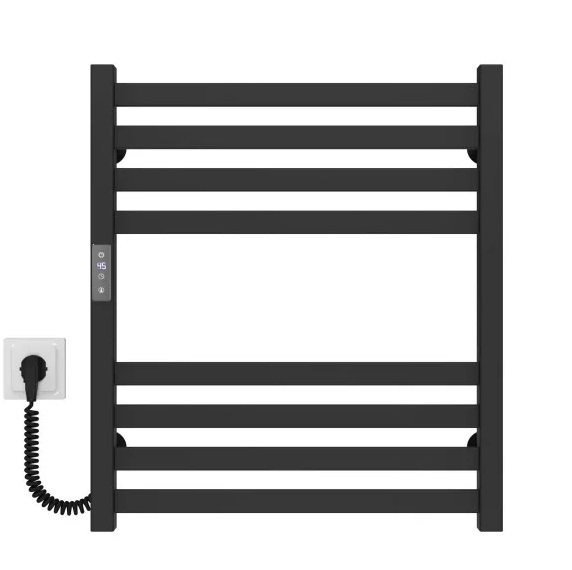 Электрический полотенцесушитель Deffi Magnus П8 600х600 левое подключение JD04 черный A.MA.60.60.8.E.B.L.2