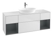 Тумба под раковину Villeroy & Boch Finion 160х50,1 см с подсветкой МДФ белый матовый лак/стекло белое матовое F861HGMT