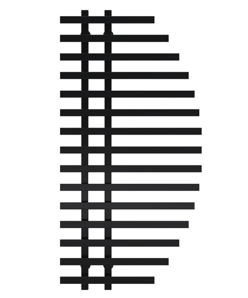 Полотенцесушитель водяной Deffi Parys П15 600х1200 нижнее подключение черный A.PS.120.60.15.B.A