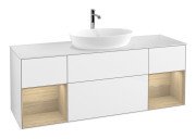 Тумба под раковину Villeroy & Boch Finion 160х50,1 см с подсветкой МДФ глянцевый белый лак/стекло белое матовое F861PCGF