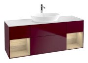 Тумба під раковину Villeroy & Boch Finion 160х50,1 см з підсвічуванням МДФ півонія матовий лак/скло біле матове F861PCHB