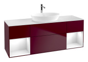 Тумба под раковину Villeroy & Boch Finion 160х50,1 см с подсветкой МДФ пион матовый лак/стекло белое матовое G861GFHB