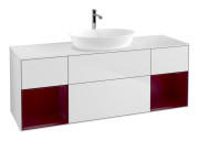 Тумба под раковину Villeroy & Boch Finion 160х50,1 см с подсветкой МДФ белый матовый лак/стекло белое матовое G861HBMT