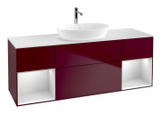 Тумба под раковину Villeroy & Boch Finion 160х50,1 см с подсветкой МДФ пион матовый лак/стекло белое матовое G861MTHB