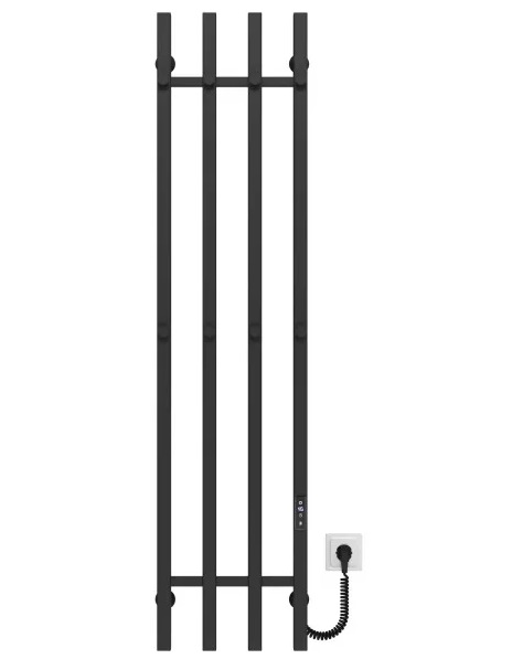 Електрична сушарка для рушників Deffi Split П4 300х1400 праве підключення JD04 чорний A.SP.140.30.4.E.B.R.2