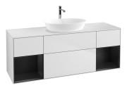 Тумба под раковину Villeroy & Boch Finion 160х50,1 см с подсветкой МДФ белый матовый лак/стекло белое матовое G861PDMT