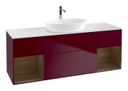 Тумба под раковину Villeroy & Boch Finion 160х50,1 см с подсветкой МДФ пион матовый лак/стекло белое матовое G861GNHB