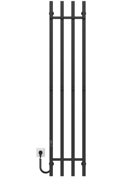 Электрический полотенцесушитель Deffi Split П4 300х1600 левое подключение JD04 черный A.SP.160.30.4.E.B.L.2