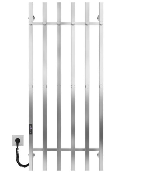 Электрический полотенцесушитель Deffi Split П6 500х1200 левое подключение JD04 хром A.SP.120.50.6.E.C.L.2