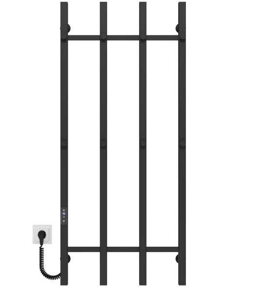 Электрический полотенцесушитель Deffi Split П4 500х1200 левое подключение JD04 черный A.SP.120.50.4.E.B.L.2