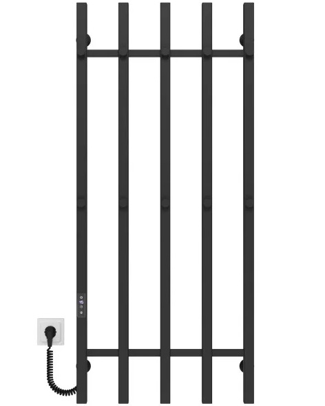 Электрический полотенцесушитель Deffi Split П5 500х1200 левое подключение JD04 черный A.SP.120.50.5.E.B.L.2