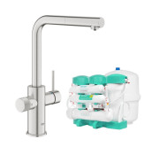 Смеситель для кухни Grohe Blue Pure Minta с фильтром обратного осмоса Ecosoft P'ure AquaCalcium Mint суперсталь MO67530601DC